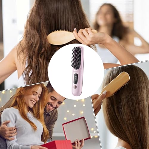 Peine alisador para el pelo iónico y minicepillo térmico ligero para casa 4