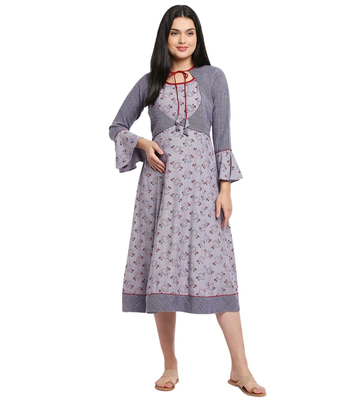 true shape Feeding Kurtis for Women Cotton | Trendy Maternity Anarkali Kurta with Dual Nursing Zippers in Viscose Rayon for Pre & Post Pregnancy-picture-44