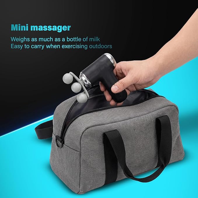Image of Gismo Cordless Deep Tissue Massage Gun - Innovative 3-Head Design with 9 Attachments & 6 Speeds | Portable Electric Muscle Massager for Pain Relief, Recovery & Relaxation (Black)