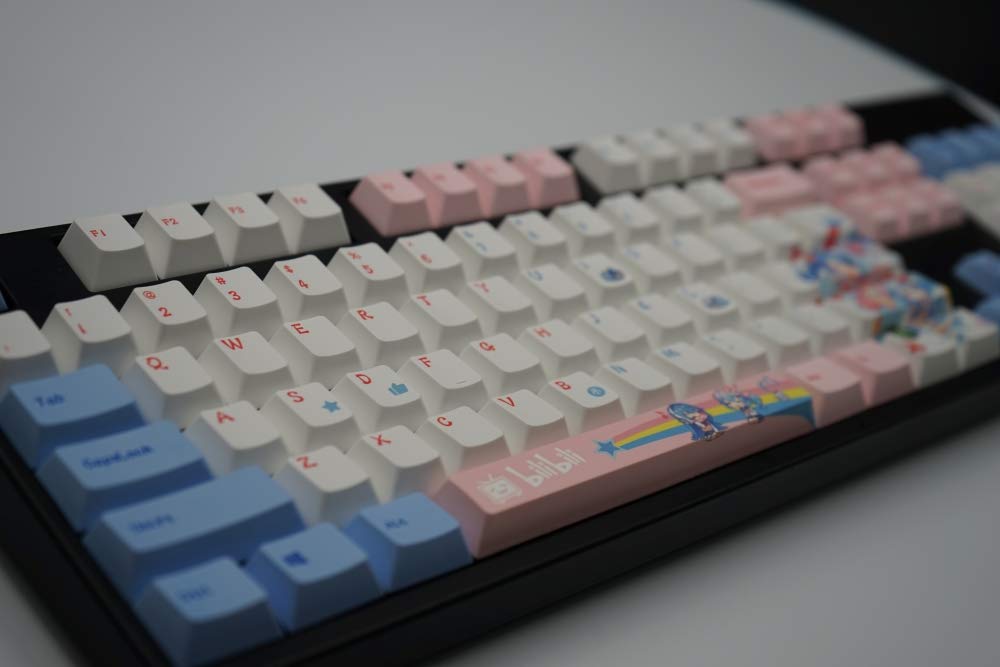 Blue Hat BILIBILI Cherry Profile Dye-Sublimation Keys Thick PBT Keycaps MX Switch Mechanical Keyboard Keycap