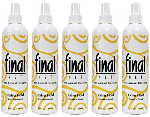 Final Net Non-Aerosol Hairspray Extra Hold Extra Firm Control, 12 Ounces each (Value Pack of 5)