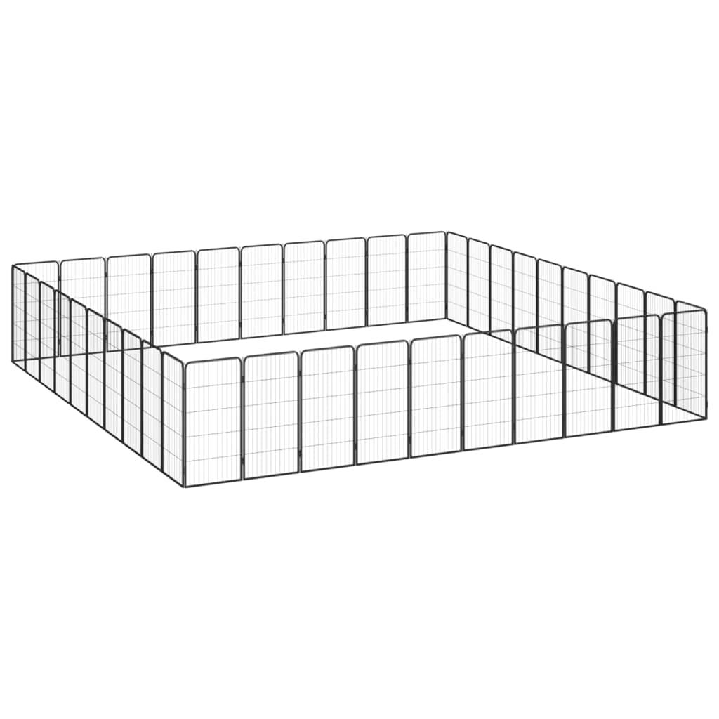 40-TLG. Perrera para perros de acero negro, 50 x 100 cm, plegable, para exteriores e interiores, con protección y seguridad para cachorros y mascotas en el jardín, casa o de viaje