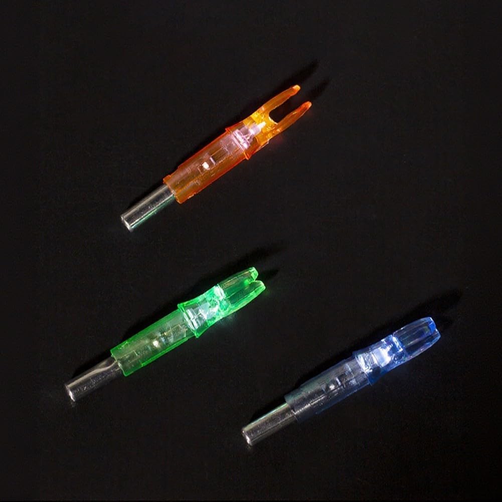 Lot de 6 encoches lumineuses à LED pour tiges en aluminium carbone de 6,2 mm, pour la chasse nocturne et la pratique de la cible (vert)