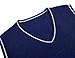 COOFANDY Men's Sweater Vest V Neck Sleeveless Sweater Slim Fit Casual Knitted Vest Sweaters Navy Blue and White Stripe X-Large