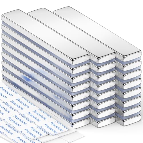 Image of FINDMAG Adhesive Neodymium Bar Magnets, 24 Pack 60x10x3mm, Rare Earth