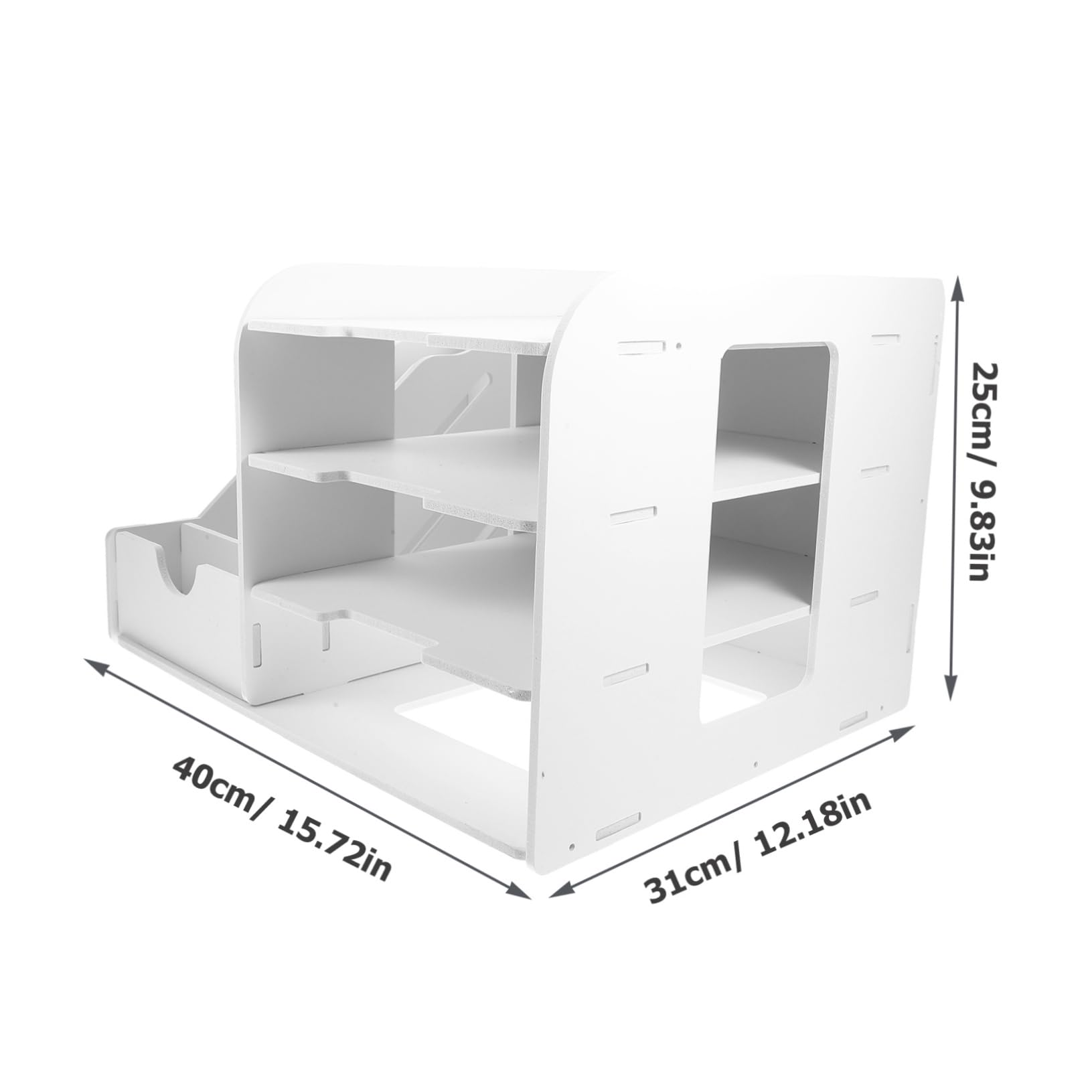 Mobestech Desk File Organizer Rack DIY Assembly Tiered Paper Holder for Office Home Document Storage Portable Detachable File Management