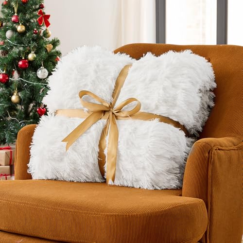 Image of yescool Weighted Blanket for Adults (15 lbs, 60 inch x 80 inch, Snow-White) Heavy Blanket for Sleeping Perfect for 140-160 lbs, Queen Size Faux Fur Blanket with Premium Glass Bead, Machine Washable