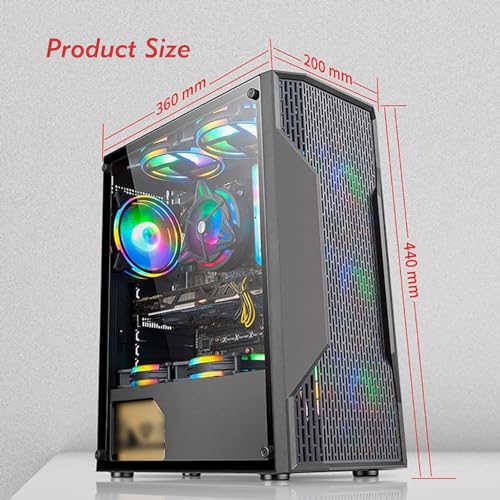 Gabinete de computadora tipo Mid tower compatible con Micro ATX, con panel lateral de vidrio templado y estructura de acero, refrigeración líquida para gaming y oficina miniatura 2