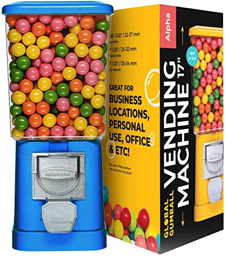 Gumball Machine - Blue Home Vending Machine - Bubble Gum Machine for Kids - Gumball Machine Bank - Coin Gumball Machine - Gift Kid Gum Ball Machine Without Stand