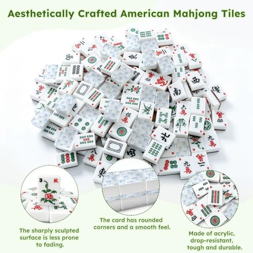 Set de Fichas Mahjong Americano con Bolsa y Dados miniatura 6