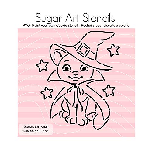 Halloween cat PYO cookie stencil SA00450
