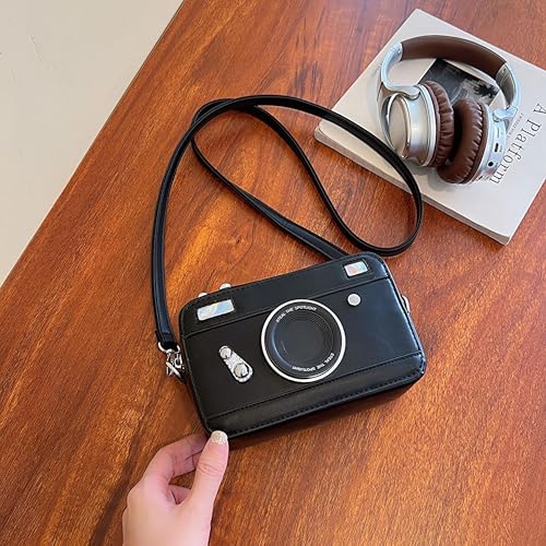 Felite Fnn Women Camera Shaped Crossbody Handbag Vintage PU Leather Shoulder Bag3