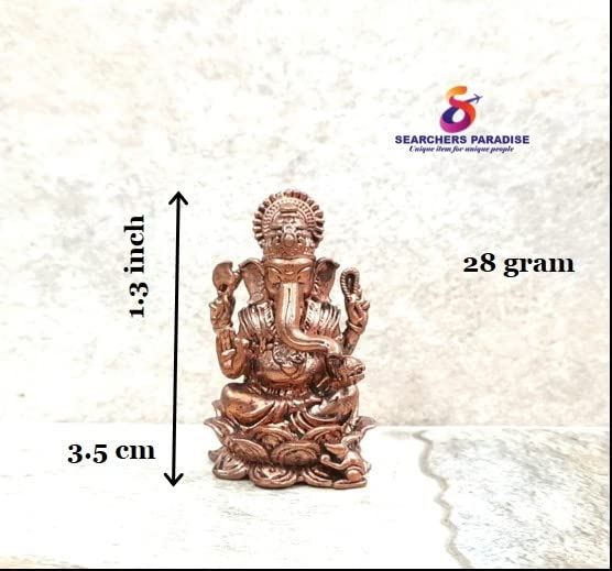 Image of Copper Idols, 3.5cm, Copper Handmade Little Ganesh 28grams, Patina Antique Finish, Pack of 1 Piece