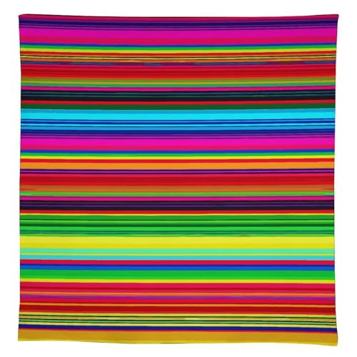 Nappe rectangulaire 140x140 cm à rayures mexicaines imperméable et infroissable