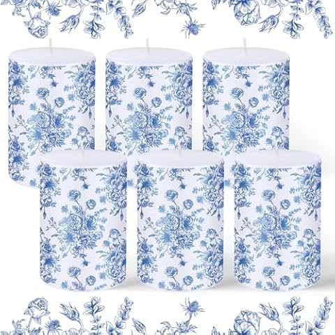 MTLEE Chinoiserie Pillar Candles Set Cover