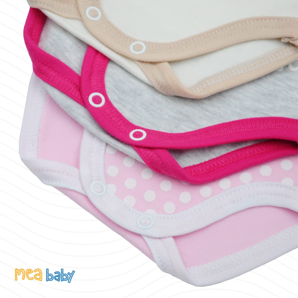 MEA BABY Body per neonati a manica lunga con stampa | 100% cotone | Body per bambine e bambini | Vari colori e stampe divertenti | Multipack da 5 pezzi