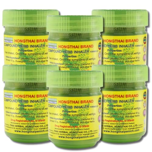 Traditional Thai Herbal Inhaler/Best Value Set (Largest Size X 6 Bottles)