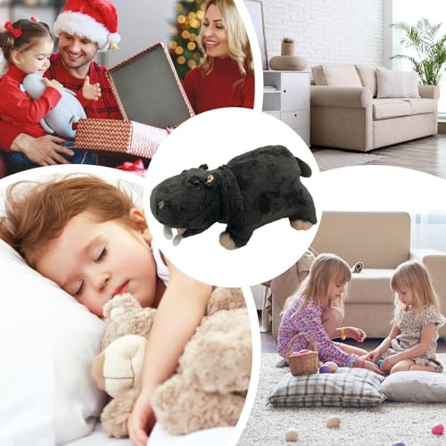 Hipopótamo de peluche suave de 25 cm para decoración de sofá o cama 4