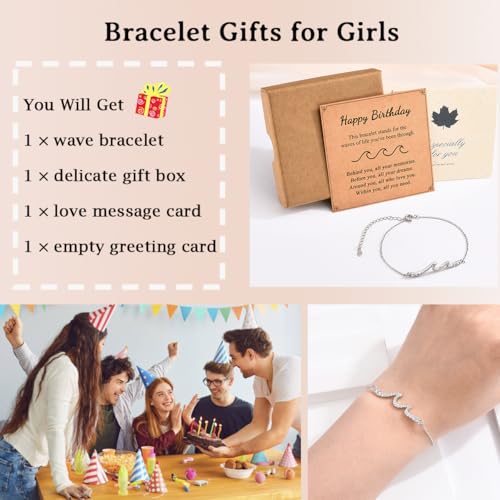 Image of Wave Bracelet Gifts for Mom Grammy Nana Boss Lady Best Friends Sister Daughter Granddauhgter Niece, Christmas Birthday Easter Valentines Day Graduation Gifts for Women Her Girls