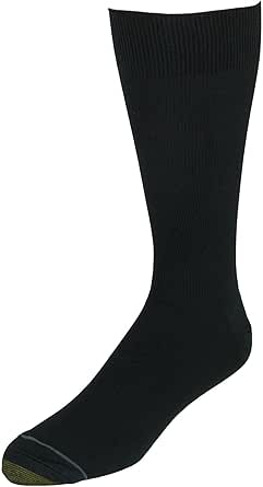 GOLDTOE Men's Dress Crew Socks 3-Pack - Reinforced Toe & Odor Control