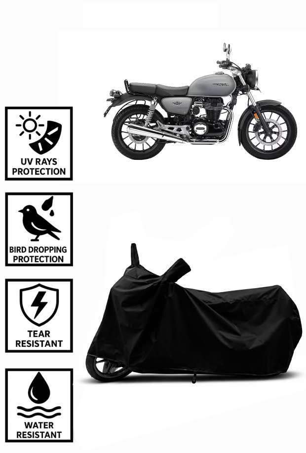 Image of Heavy Duty Waterproof Scooty & Bike Cover for Honda Hness Cb350 - UV Resistant, Dustproof & Rain Protection, All-Weather Outdoor Cover for Bikes & Scooty with Buckle Straps