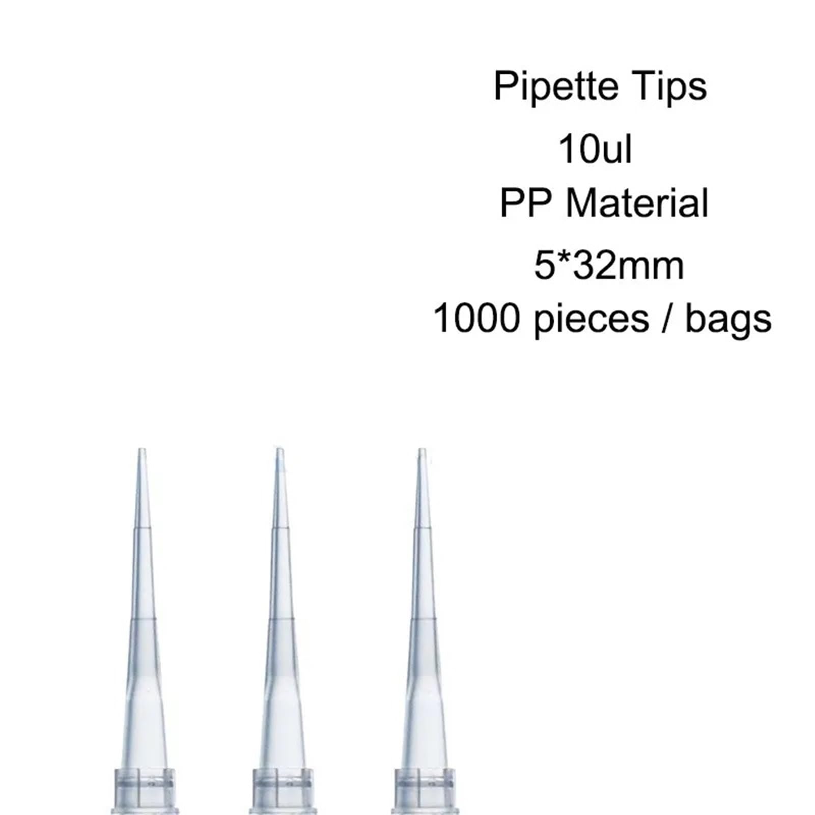 Puntas de pipeta laboratorio for micropipeta plástico PP (10 ul, 200, 1000, 5 ml, 10 ml) desechable Suministros,Micropipetas(5ml-9 * 146mm 300pcs)
