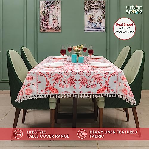 Image of Urban Space Sicilia Table Linen Collection - Premium Water & Stain Resistant Dining Table Cover for 4 Seater, Anti Skid Table Cloth for Center Table (Rhythm, 4 Seater 52 inch x 72 inch)