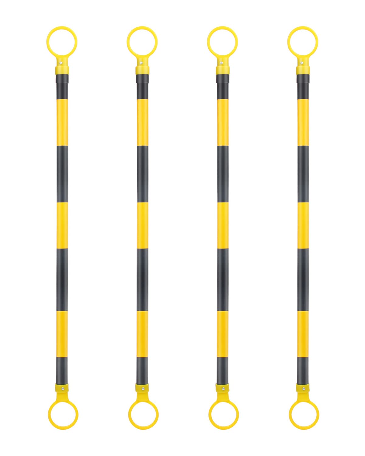 BATTIFE 4 Pack Retractable Traffic Cone Bar from 4 ft to 6.9 ft, Expandable Cone Bar for Traffic Road Parking use, Black and Yellow, Cone Not Include
