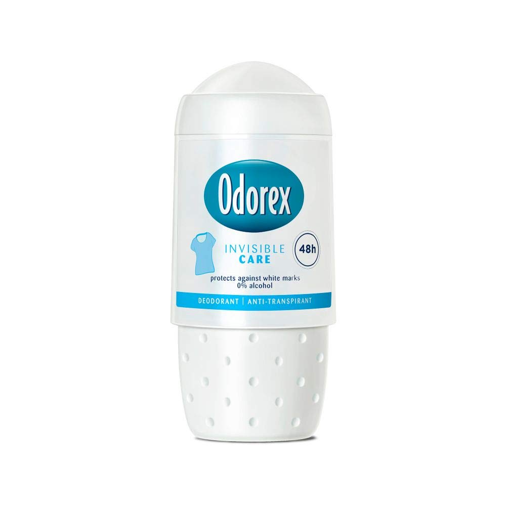 Odorex Lot de 6 déodorants roll-on pour femme Invisible Care, protège des rayures blanches/48H, 50 ml