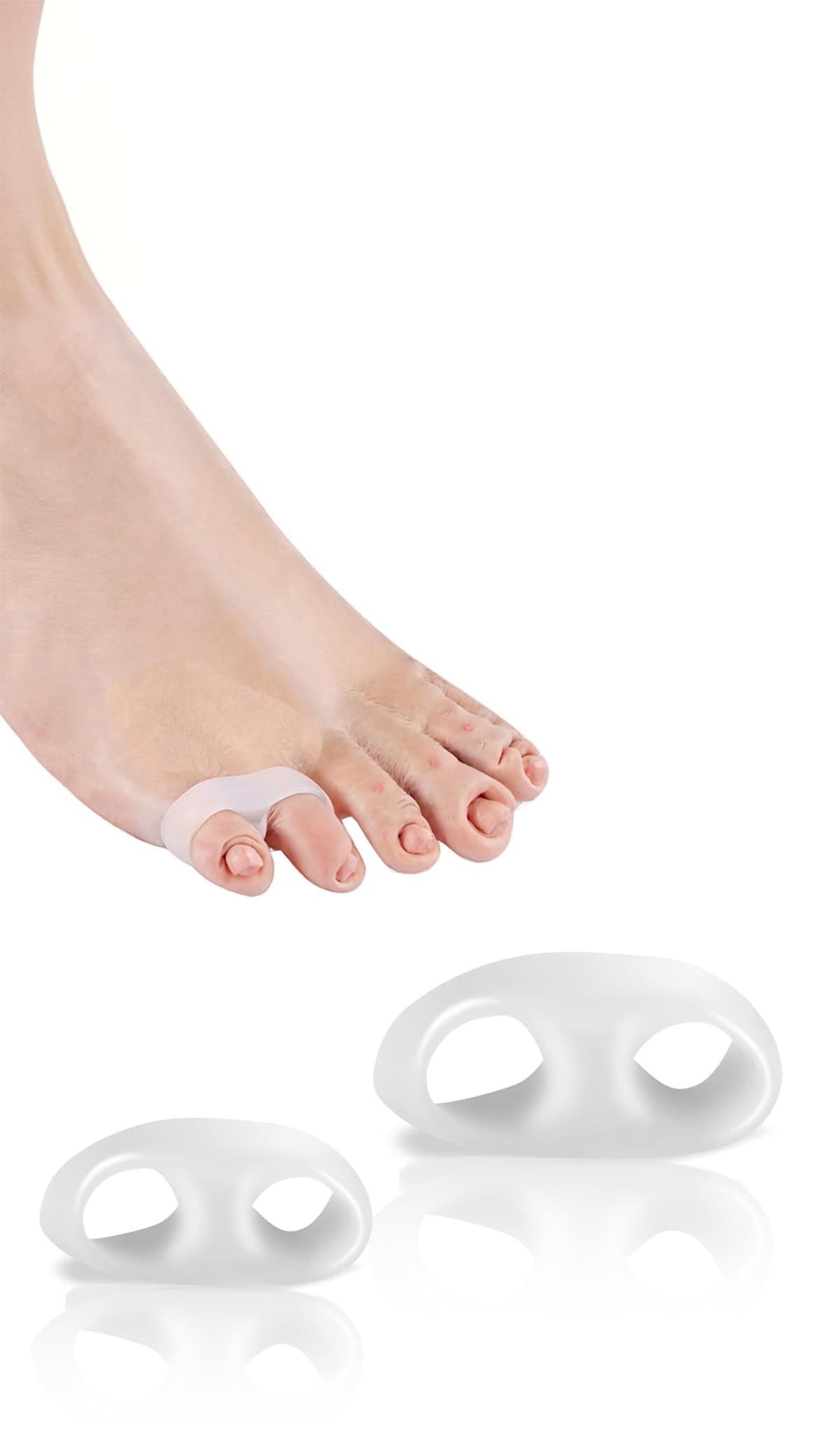 Sweet seven Silicone Tailor's Bunion Corrector - 5 Pairs with 2 Loops, Little Toe Separator for Overlapping Toes, Bunionette Pain Relief
