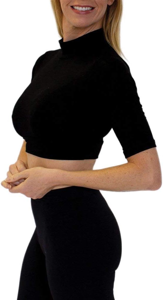 Mock Turtleneck Elbow Sleeve Layering Tee | Silky Soft Lightweight Fit | Comfortable Everyday Wear | XS-3X | HALFTEE - Image 3