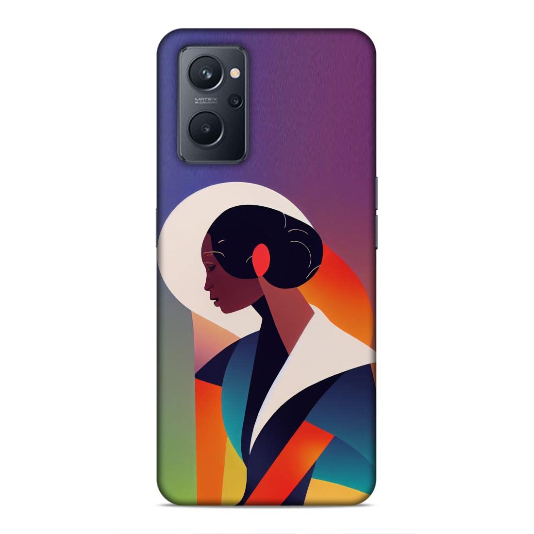 CLEOK 3D Printed Mobile Back Case for Realme 9i Polycarbonate Hard Plastic (bipoc Woman Colorful Abstract) [D165]