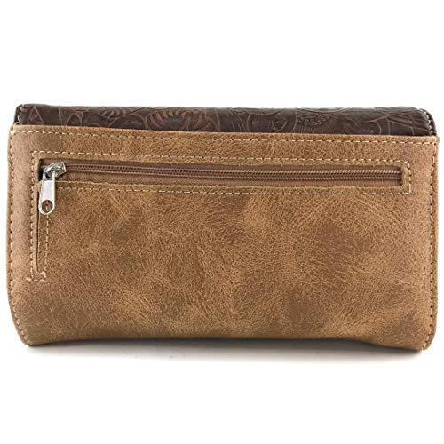 Zelris Turquoise Rhinestone Cross Western Women Crossbody Wrist Trifold Wallet3