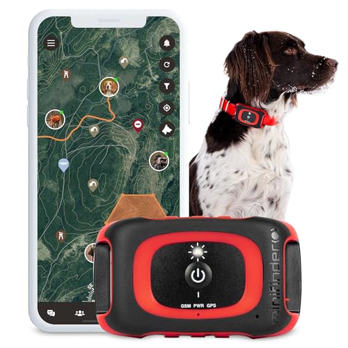 MiniFinder Rex Hundetracker – Intelligentes, wasserdichtes Hundehalsband mit LED-Licht, Bellanzeige, App & Echtzeit-Ortung – Robuster GPS-Tracker für Jagdhunde mit weltweiter Reichweite