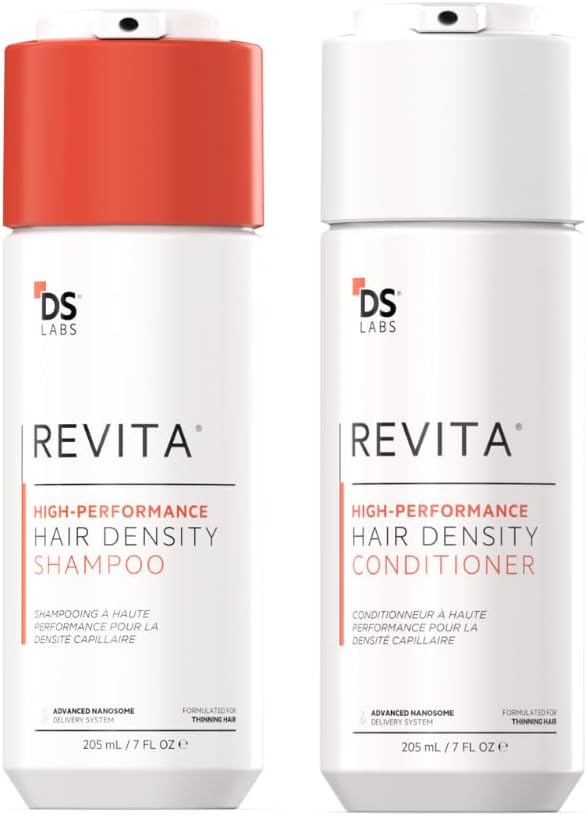 DS Laboratories Verpakking Revita shampoo 205 ml en Revita conditioner 205 ml. Dagelijkse haarverzorging voor haargroei.