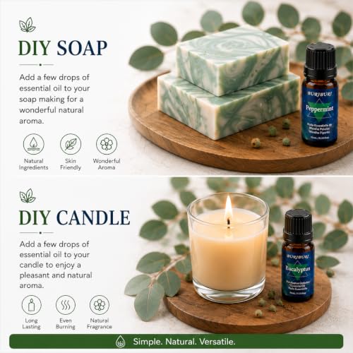 Image of BURIBURI Eucalyptus Peppermint Essential Oil Set for Diffusers 10MLx2