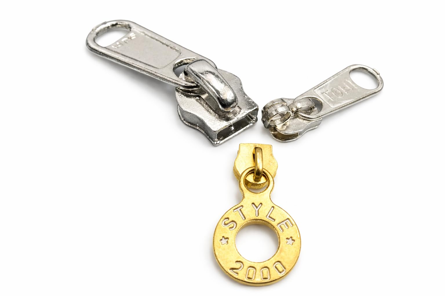 Durable Zip Runner for Bag Zip 3 Sizes No. (5, 8, 10) Each Size 3 Runners (Pack of 9) | Smooth Metal Slider for Bags, Purses, Jackets & Luggage | Zip Puller Replacement