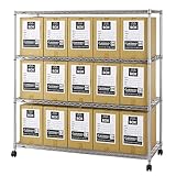 ドウシシャ ルミナス レギュラー ラック スチールラック 収納棚 幅150 4段 業務用 大型ラック NLK1515-4 耐荷重250kg サビに強い 防錆加工 キャスター付き 豊富なカスタムパーツ ポール径25mm 幅152×奥行61×高さ156.5cm