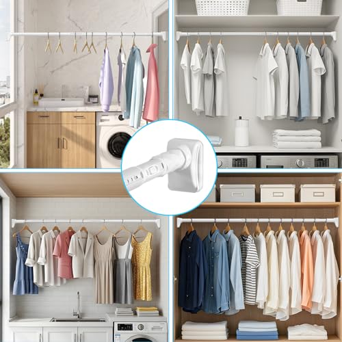 Image of White Closet Rods For Hanging Clothes,41-126 In heavy duty tension rod