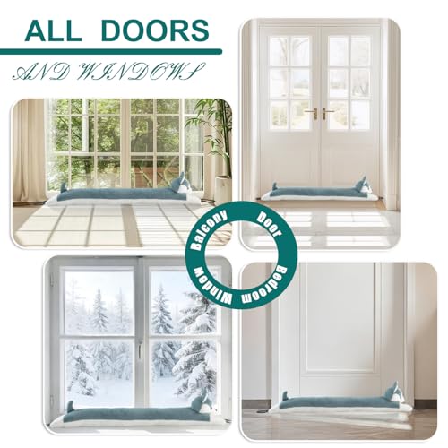 Image of Marwood Under Door Draft Stopper Decorative Wind Stopper 30 inch for Door & Window, Weighted Animal Air Draft Stopper Snake Noise Blocker for Bottom of Door with Hanging Loops - Husky