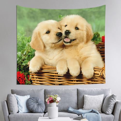 Tapiz de Golden Retriever grande para decoraci[strong]ó[/strong]n de dormitorio y manta de sof[strong]á[/strong] EdWal