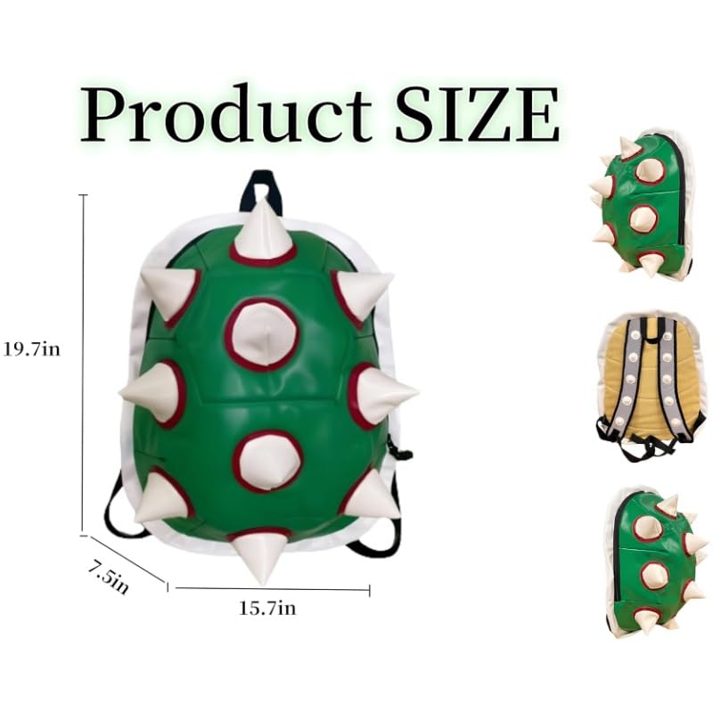 Green Turtle Thorn Backpack Cosplay Costume Accessories Props Casual Laptop Backpack4