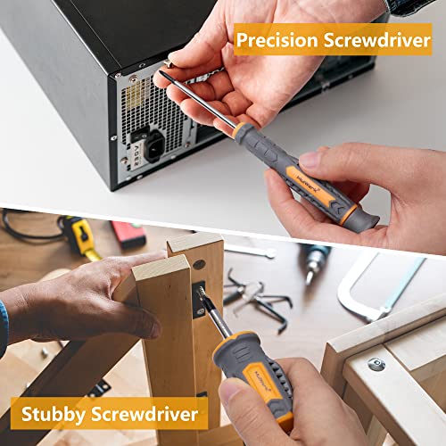 Mulwark Strong Magnetic Tip Screwdriver Set, Precision & Stubby & Angled Offset Screw Driver, Pick & Hook Kit| Roll Bag| Torx Star Phillips Flat Square Head Driversets #TOP3