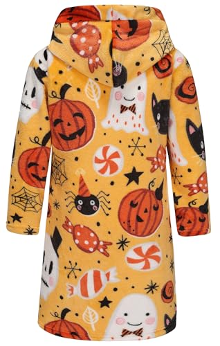 Image of Kids Hooded Bathrobe Girls Soft Plush Hooded Flannel Pajamas Sleepwear Boys Spa Robe
