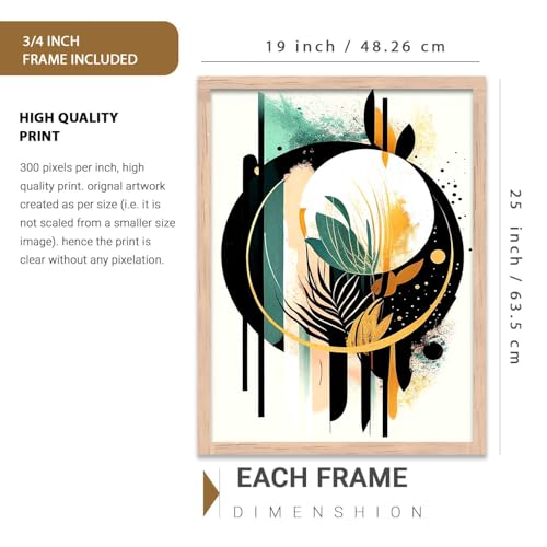 Image of kotart Painting for Wall Decoration - Modern Art Wall Decor Framed Painting for Living Room Bedroom - Framed Wall Posters /Paintings with Frame Set of 3-D (Art 9, 19x25 inch)