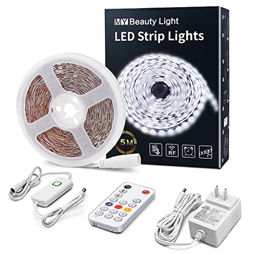 Tira de luz LED blanca regulable con control remoto RF 16.4ft y tira RGB 32.8ft miniatura 2