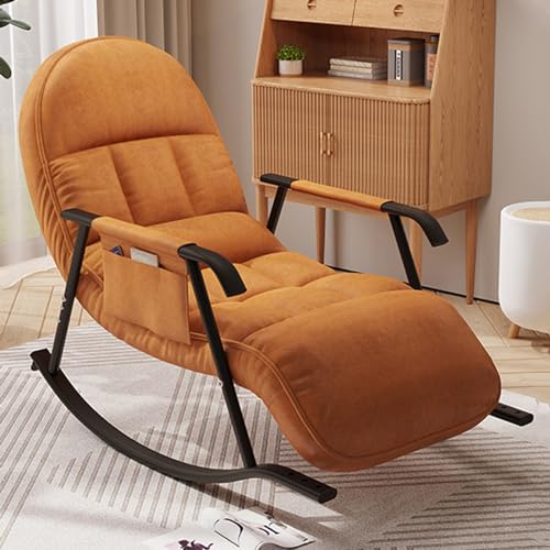 Adjustable Rocking Chair Water Resistant Fabric,Folding Rocking Recliner Chair Nursery with Side Pocket & Adjustable High Back,440Lbs Support,Modern Rocker Chairs for Living Room Bedroom Offices (Col