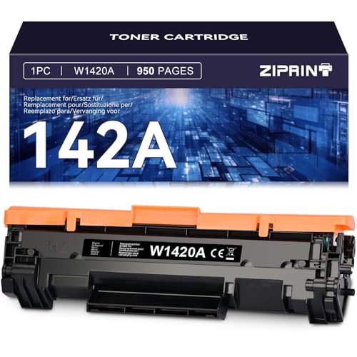 ZIPRINT 142A W1420A W1420X Tóner de Repuesto para HP142A W 1420A W 1420X Tóner para HP Laserjet MFP m140we Toner m110we MFP m140w m139we m139w (1 Negro, sin Chip)