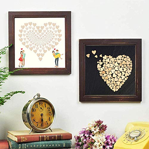 Pack of 400 Unfinished Blank Wooden Heart Shaped Slices Discs DIY Craft Pieces for Wedding Ornaments Christmas Party Embellishment (4 Sizes)