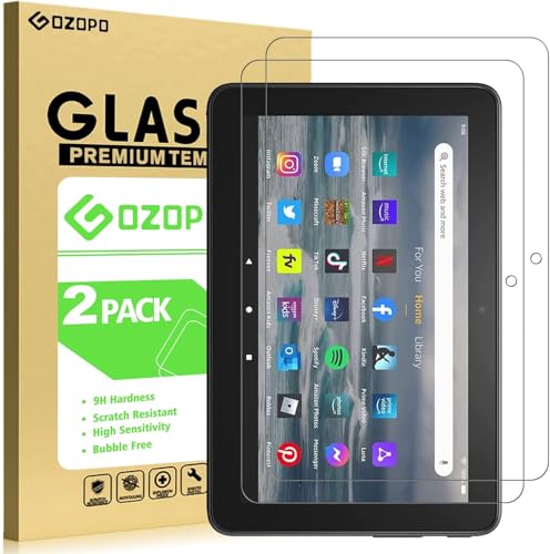 GOZOPO Protector de pantalla para tablet Fire 7 (2022) 12.ª Generación, película de vidrio...